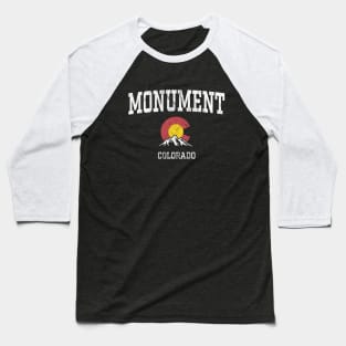 Monument Colorado CO Vintage Athletic Mountains Baseball T-Shirt